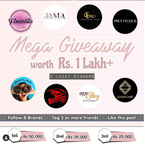 Mega Giveaway Worht 1 Lakhs